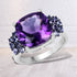 6.34 Carat Genuine Amethyst and Tanzanite .925 Sterling Silver Ring by Bids.com