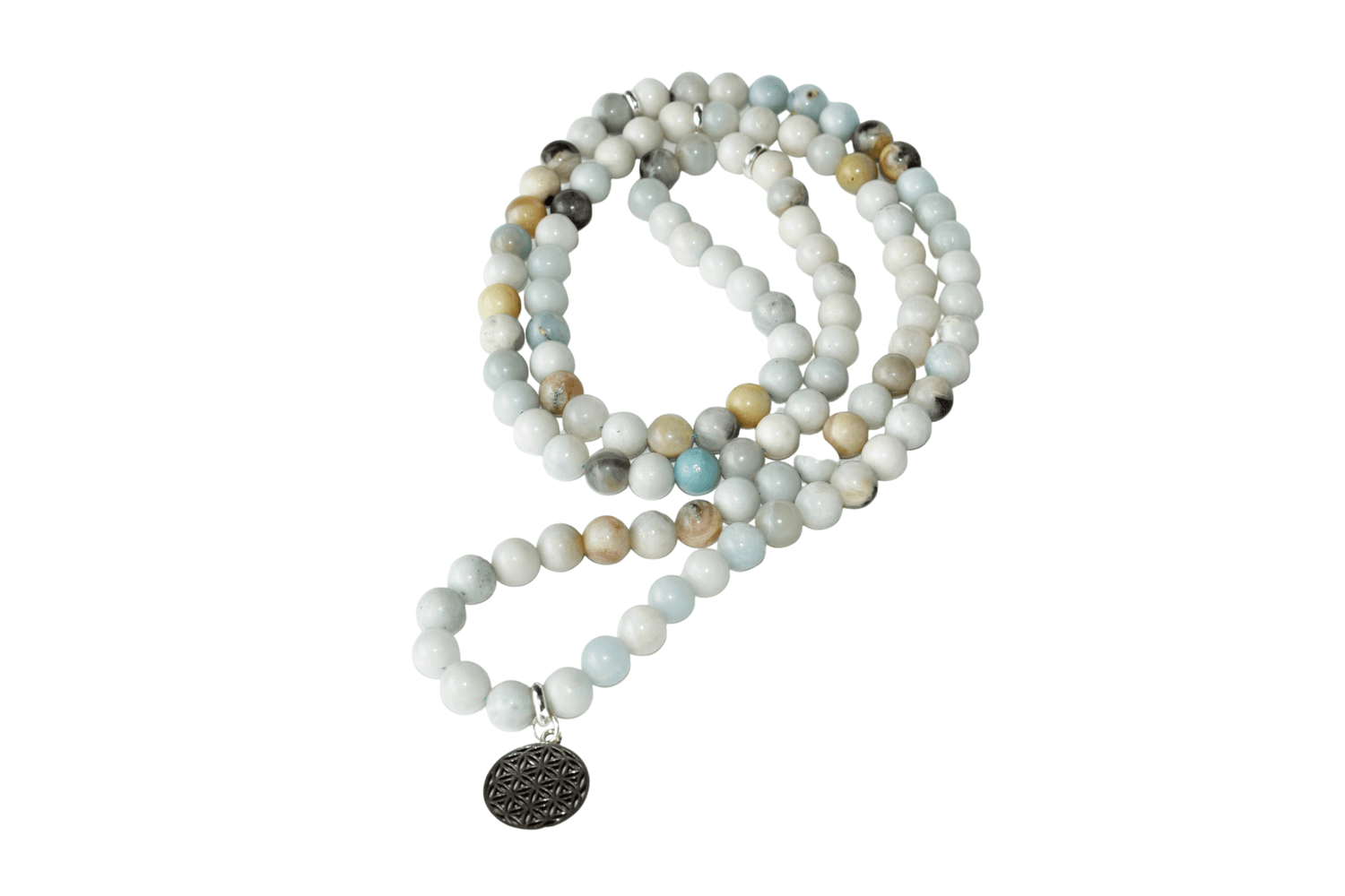 Multi Amazonite Beads Mala Bracelet, 108 Prayer Beads Necklace (Good luck and Fortune)  DestGlow