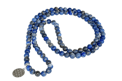 Lapis Lazuli Beads Mala Bracelet, 108 Prayer Beads Necklace (Truth and Confidence)  DestGlow