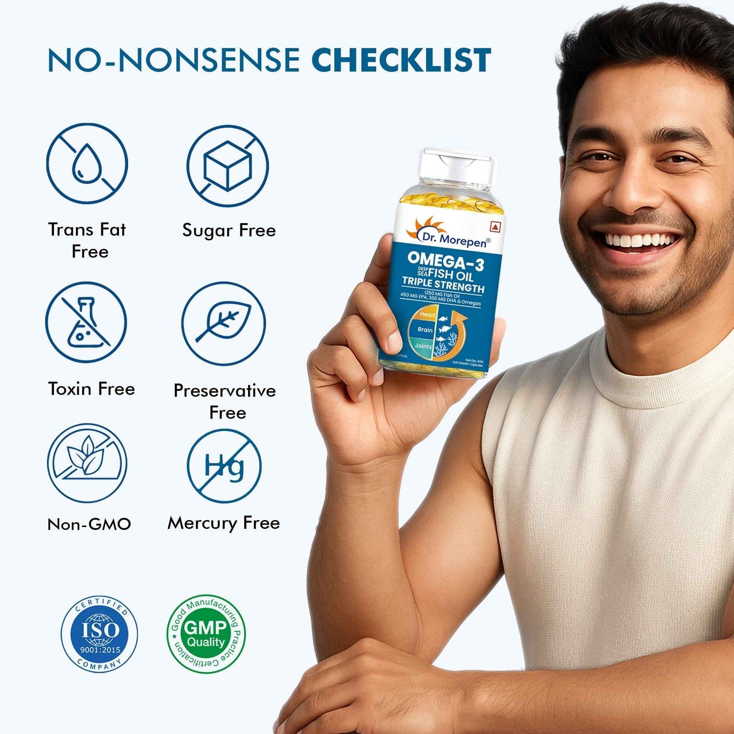 Dr Morpen Omega-3 1250Mg Deep Sea Fish Oil Triple Strength Softgel Capsules