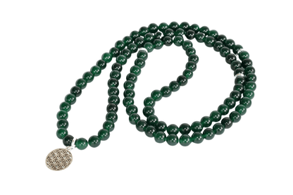 Green Jade Beads Mala Bracelet, 108 Prayer Beads Necklace (self-sufficiency and Friendship)  DestGlow