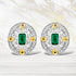 0.69 Carat Genuine Zambian Emerald and White Diamond .925 Sterling Silver Earrings by Bids.com