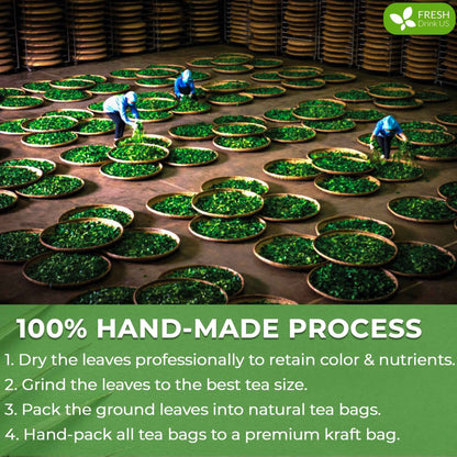 Moringa Leaf Tea Bags, 100% Natural &amp; Pure from Moringa Leaves. Loose Leaf Moringa Herbal Tea. Moringa Leaf Tea. No Sugar, No Caffeine, No Gluten, Vegan