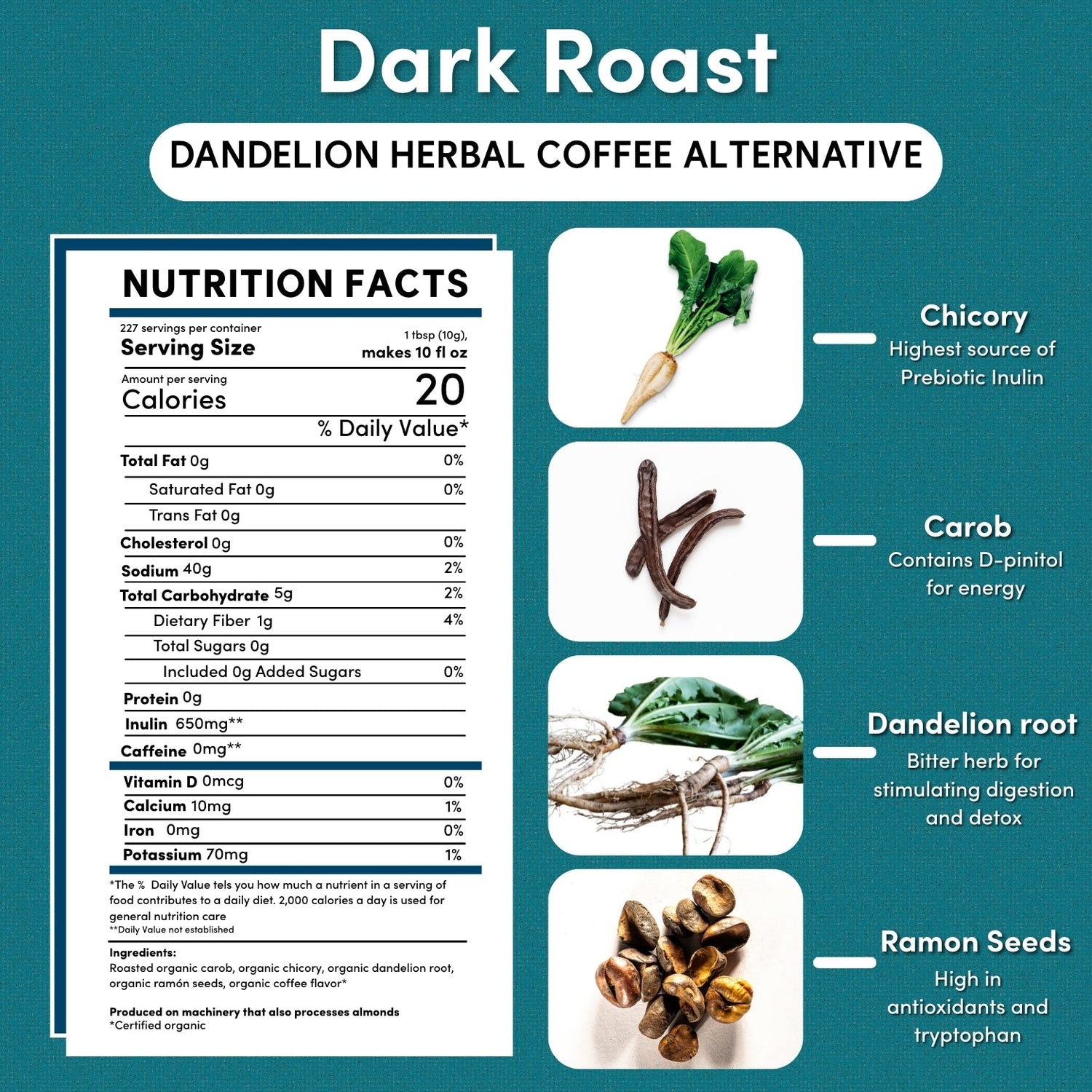 Dandelion Dark Roast Herbal Coffee