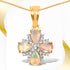 14K Yellow Gold Plated 1.19 Carat Genuine Ethiopian Opal and White Topaz .925 Sterling Silver Pendant  DestGlow
