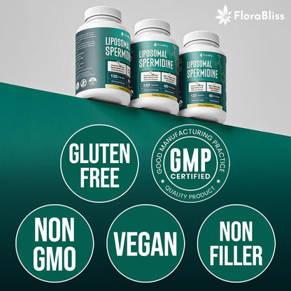 Spermidine Supplement from Chlorella with Thiamin, Zinc, Biotin, &amp; Vitamin C | 120 Capsules | Gluten-Free for Cellular Renewal, Healthy Aging &amp; Vitality Support | 60-Day Supply by FreshDrinkUS - Natural and Premium Herbal Tea