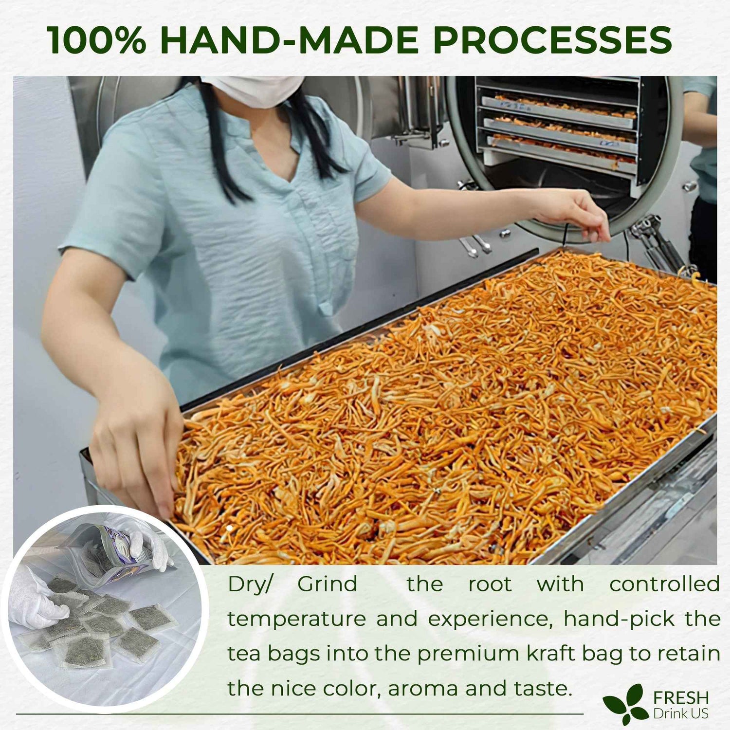 Dandelion Root Tea Bags, 100% Natural &amp; Pure from Dandelion Root, Eco-Conscious Tea Bags, Dandelion Root Herbal Tea. Dandelion Root Tea. No Sugar, No Caffeine, No Gluten, Vegan.