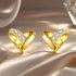 925 Sterling Silver Earrings with Pavé Setting CZ in Gold Plated  DestGlow