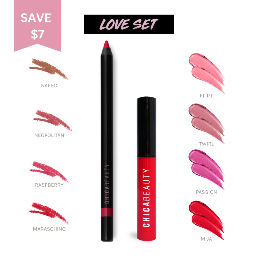 LOVE/AMOR SET (Lipstick + Lip Liner) by Chica Beauty