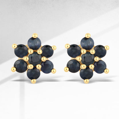 0.84 Carat Genuine Blue Sapphire 10K Yellow Gold Earrings  DestGlow