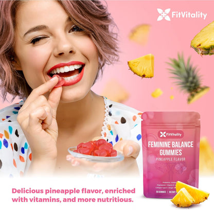 Premium Feminine Balance Gummies – Vaginal Probiotics &amp; Support Digestive Health – Probiotics, Collagen Type II, Chasteberry, Vitamin D &amp; Magnesium by FreshDrinkUS - Natural and Premium Herbal Tea