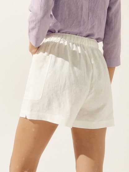 100% Linen Utility Side Pocket Short WYNNIE by LINTICO