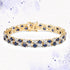 14K Yellow Gold Plated 12.53 Carat Genuine Blue Sapphire and White Diamond .925 Sterling Silver Bracelet by Bids.com
