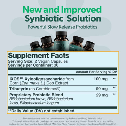 BIOMA Probiotic Gut Support - Vegan, Gluten Free, 60 Caps - Clearance Sale