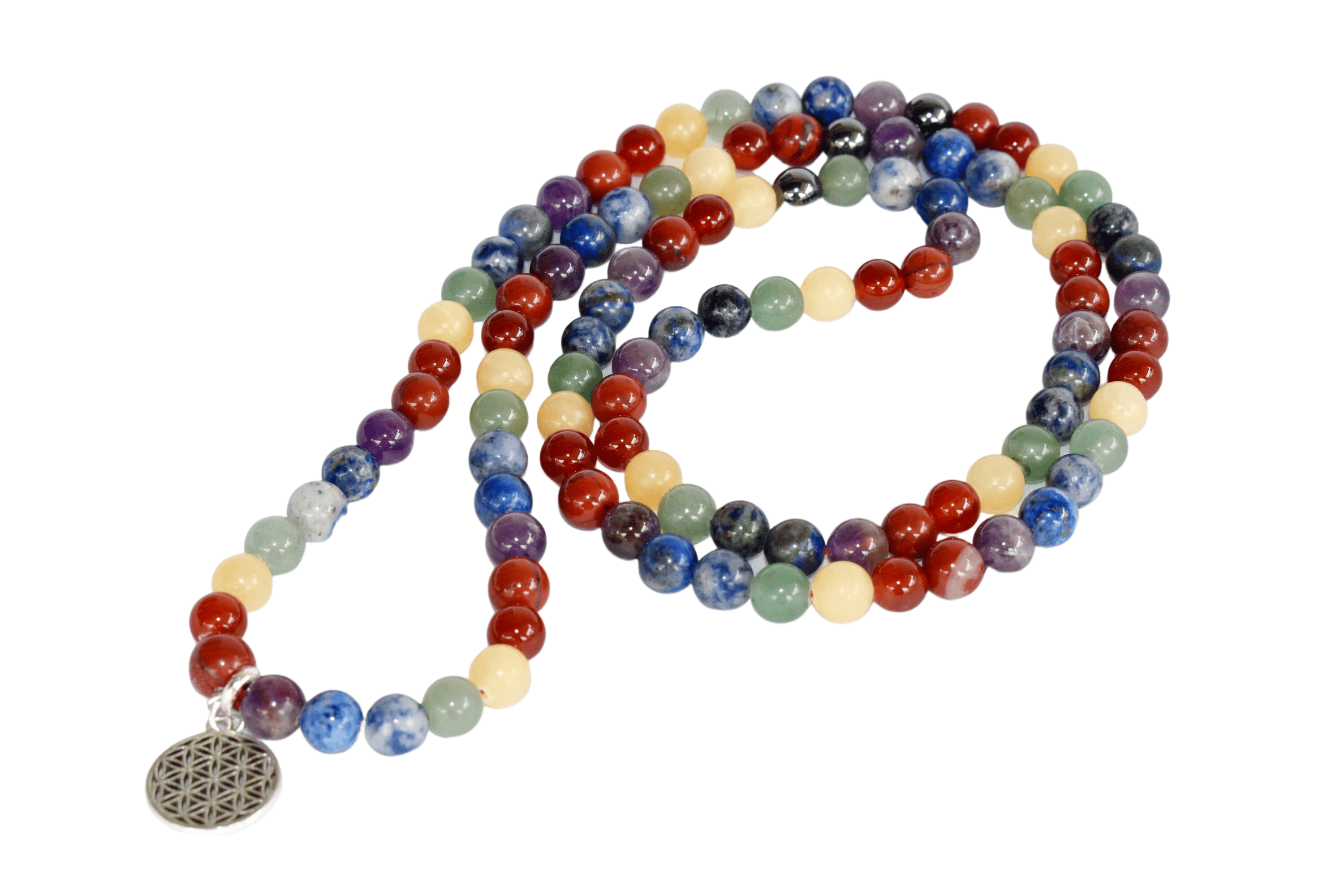7 Chakra Beads Mala Bracelet, 108 Prayer Beads Necklace  DestGlow