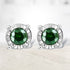Sterling Silver Rose Cut Treated Green Diamond Solitaire Stud Earrings (0.25 cttw, Green Color, I2-I3 Clarity) by Bids.com