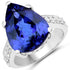 11.40 Carat Genuine Tanzanite and White Diamond 18K White Gold Ring by Bids.com