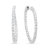18K White Gold 3 5/8 Cttw Round Diamond Curved Inside-Outside Hoop Earrings (F-G Color, VS1-VS2 Clarity) by Bids.com