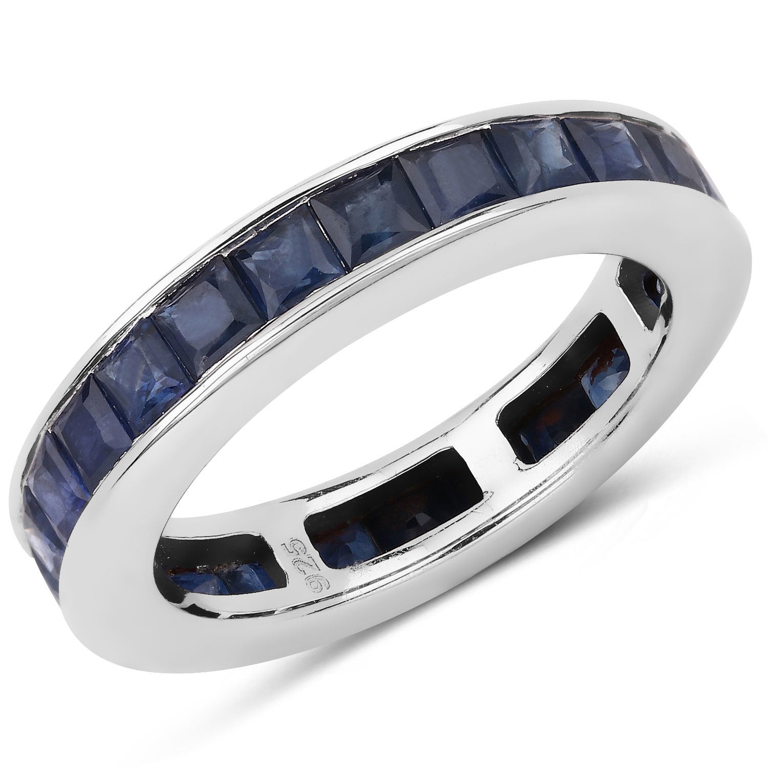 3.12 Carat Genuine Blue Sapphire .925 Sterling Silver Ring by Bids.com