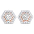 14K Rose and White Gold 1 7/8 Cttw Round Diamond Double Halo Earring Jacket for 6mm Round Studs (G-H Color, VS2-SI1 Clarity) by Bids.com
