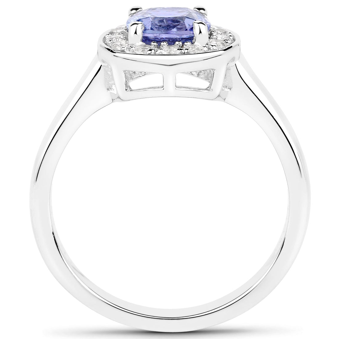 1.51 Carat Genuine Tanzanite and White Topaz .925 Sterling Silver ring by Bids.com