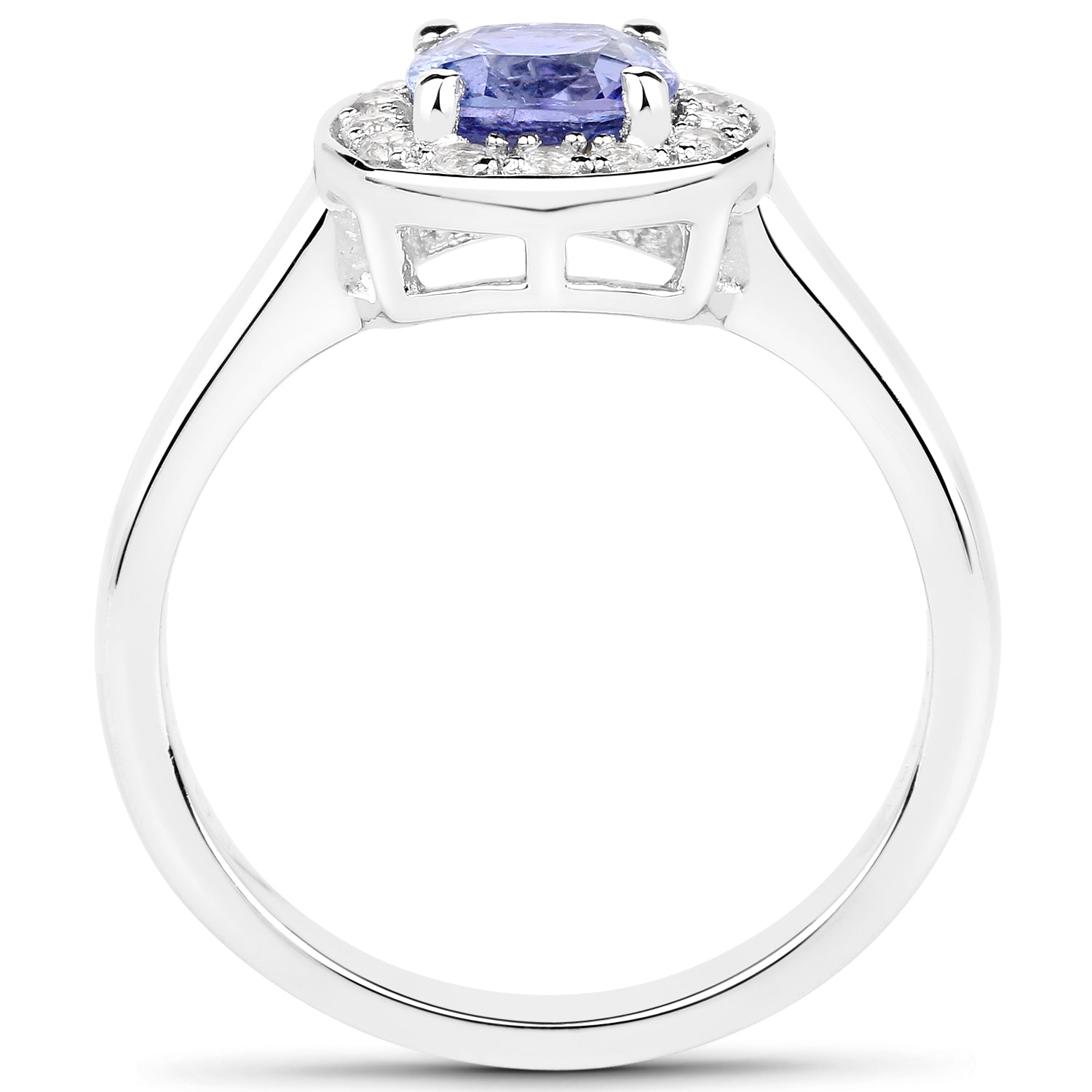 1.51 Carat Genuine Tanzanite and White Topaz .925 Sterling Silver ring by Bids.com
