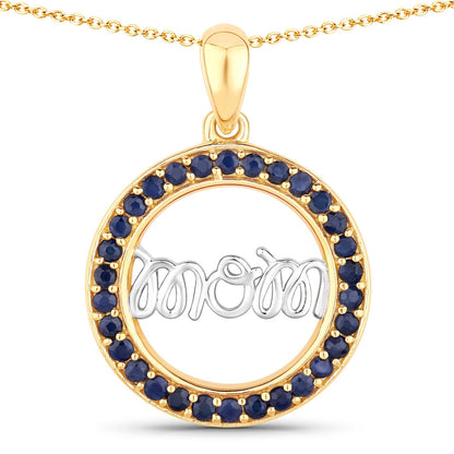 0.64 Carat Genuine Blue Sapphire .925 Sterling Silver Pendant by Bids.com