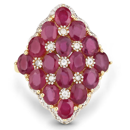 6.49 Carat Glass Filled Ruby and White Topaz .925 Sterling Silver Ring by Bids.com