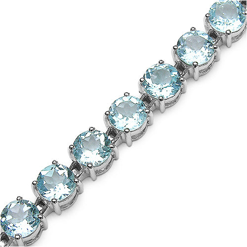 31.08 Carat Genuine Blue Topaz .925 Sterling Silver Bracelet  DestGlow