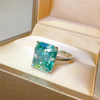 2 Carat 925 Sterling Silver Sparkala™ Rectangle Shape Ring by Sparkala