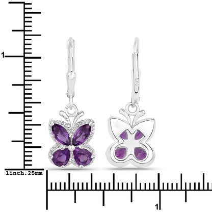 2.12 Carat Genuine Amethyst .925 Sterling Silver Earrings by Bids.com