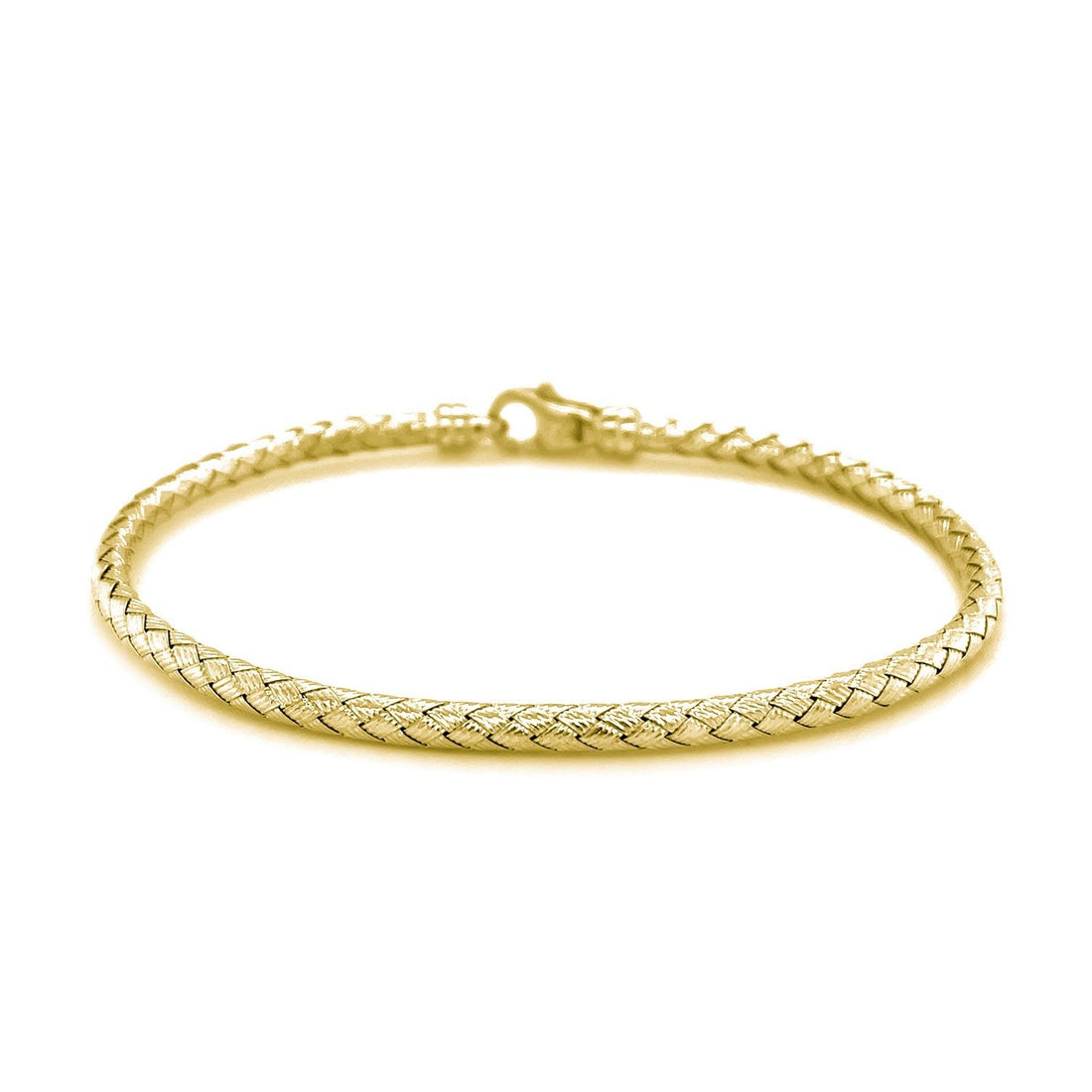Fancy Weave Bangle in 14k Yellow Gold (3.0mm) by Bids.com