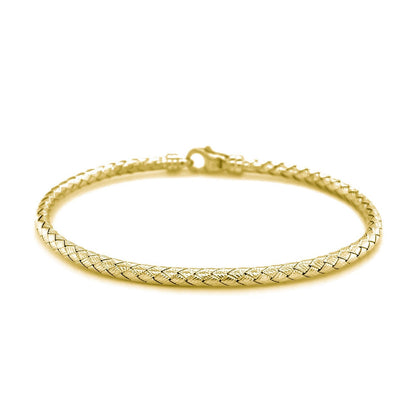 Fancy Weave Bangle in 14k Yellow Gold (3.0mm) by Bids.com