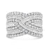 .925 Sterling Silver 2 3/8 Cttw Diamond Multi Row Overlay Band Ring ( J-K Color, I3 Clarity) - Ring Size 7 by Bids.com