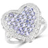 1.81 Carat Genuine Tanzanite and White Topaz .925 Sterling Silver Ring by Bids.com