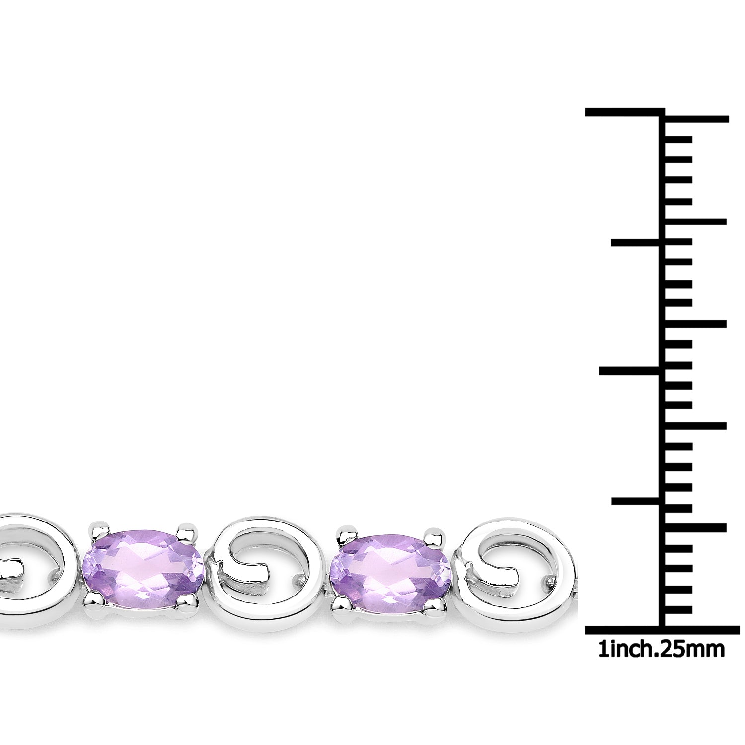 6.88 Carat Genuine Amethyst .925 Sterling Silver Bracelet  DestGlow