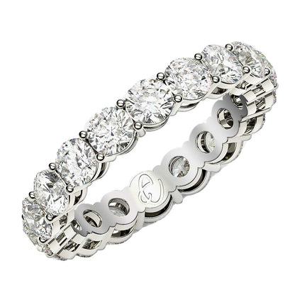 Round Cut Lab Grown Diamond Eternity Ring in 14k White Gold (2 cttw FG/VS2)  DestGlow