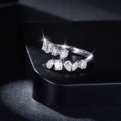 2.6 Carat Sparkala™ 925 Sterling Silver Bypass Ring by Sparkala