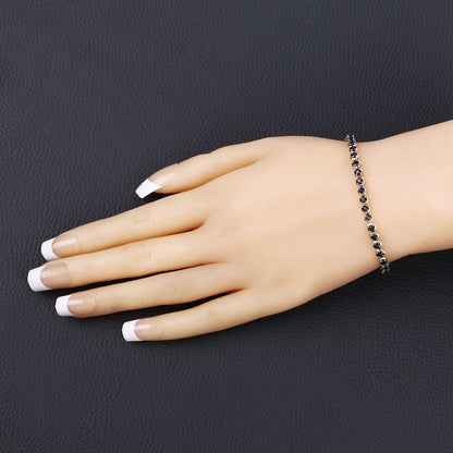 3.13 Carat Genuine Blue Sapphire 14K Yellow Gold Bracelet by Bids.com