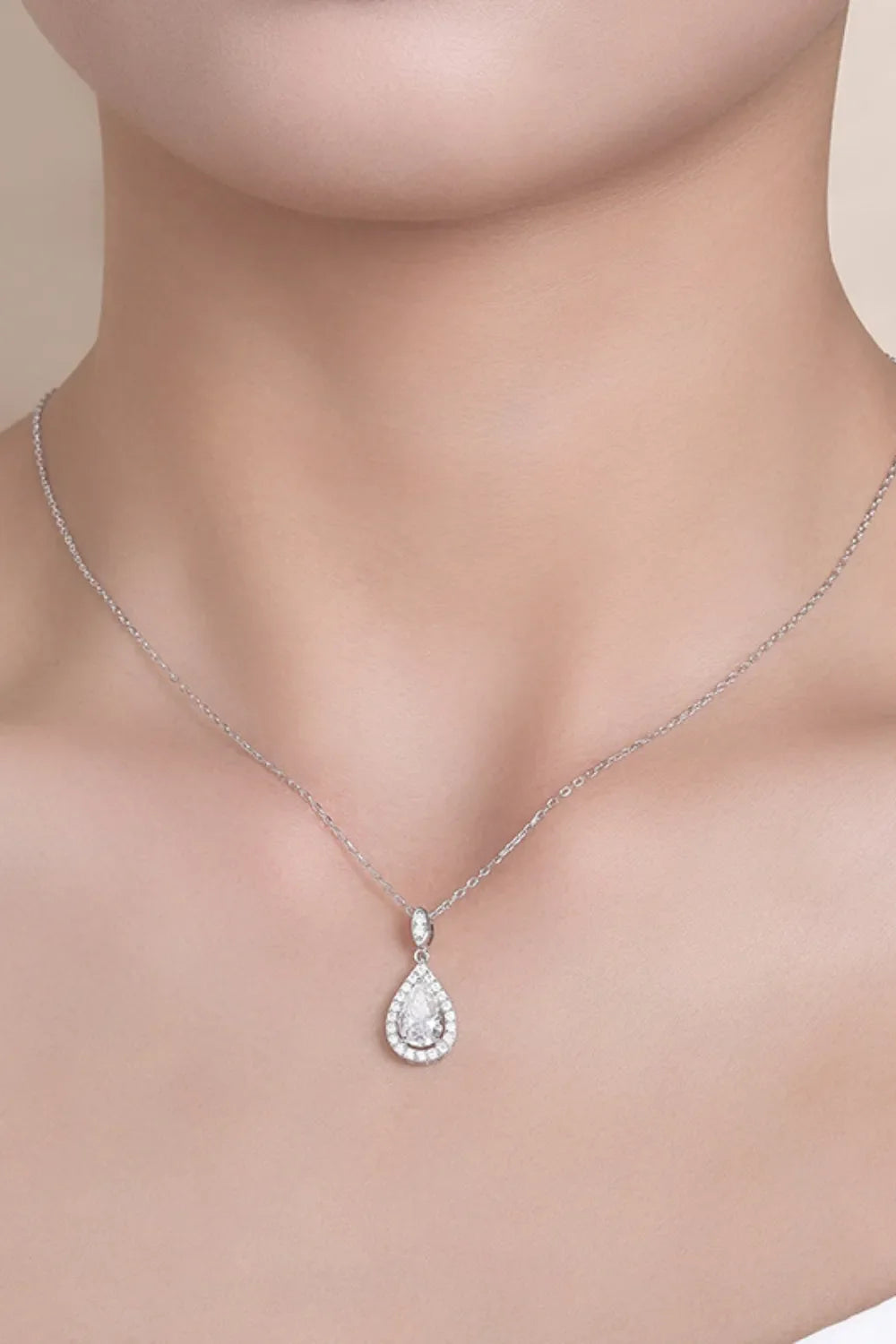 1.5 Carat Sparkala™ 925 Sterling Silver Teardrop Necklace by Sparkala