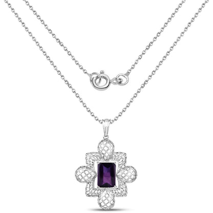 7.80 Carat Genuine Amethyst .925 Sterling Silver Pendant by Bids.com