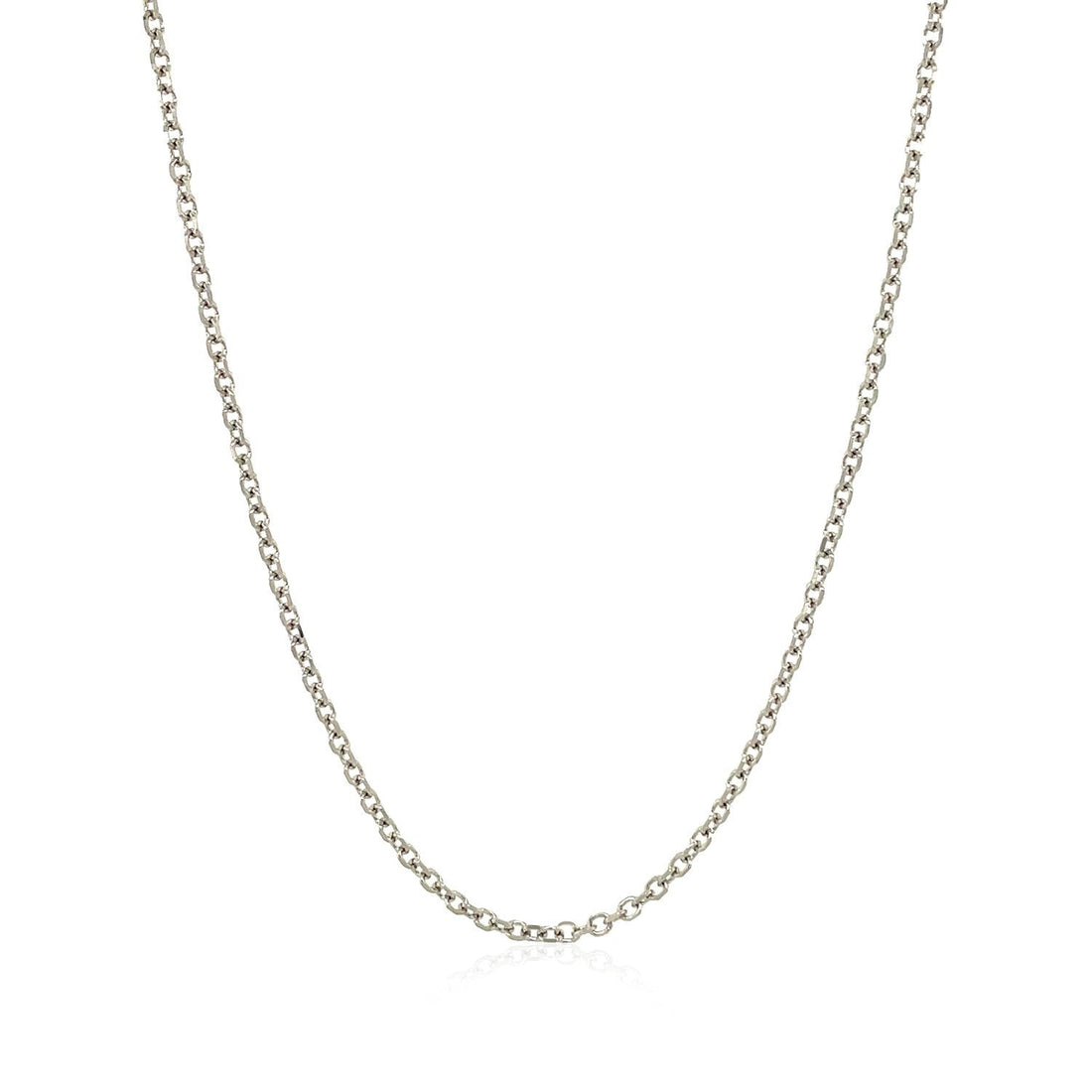 14k White Gold Diamond Cut Cable Link Chain 1.5mm by Bids.com