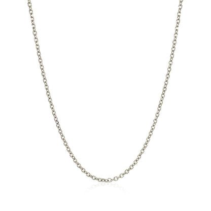 14k White Gold Diamond Cut Cable Link Chain 1.5mm by Bids.com