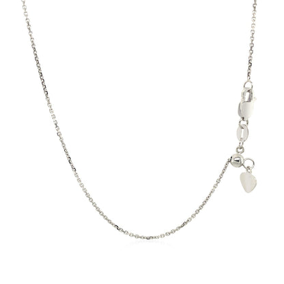 10k White Gold Adjustable Cable Chain 0.9mm by Bids.com
