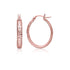 14k Rose Gold Hammered Oval Hoop Earrings by Bids.com