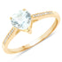 0.65 Carat Genuine Aquamarine and White Diamond 14K Yellow Gold Ring by Bids.com