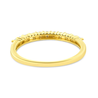 IGI Certified 1/4 Cttw Diamond 10K Yellow Gold Prong Set Fluted Band Style Ring (I-J Color, I2-I3 Clarity) - Size 7 by Bids.com