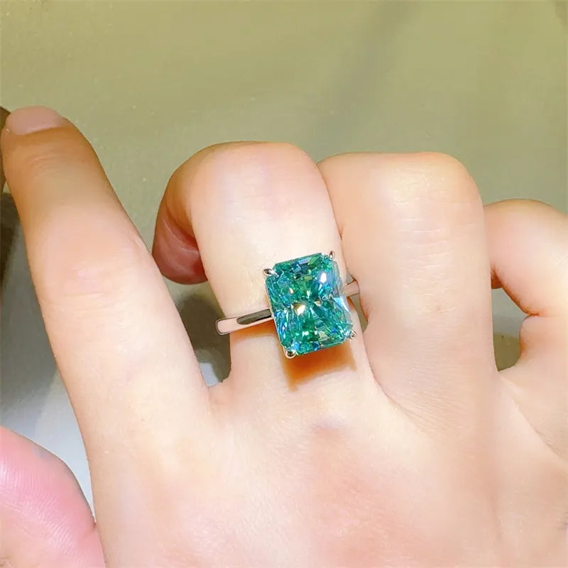 2 Carat 925 Sterling Silver Sparkala™ Rectangle Shape Ring by Sparkala