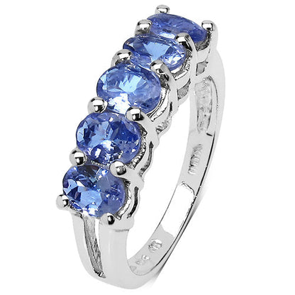 1.65 Carat Genuine Tanzanite .925 Sterling Silver Ring  DestGlow