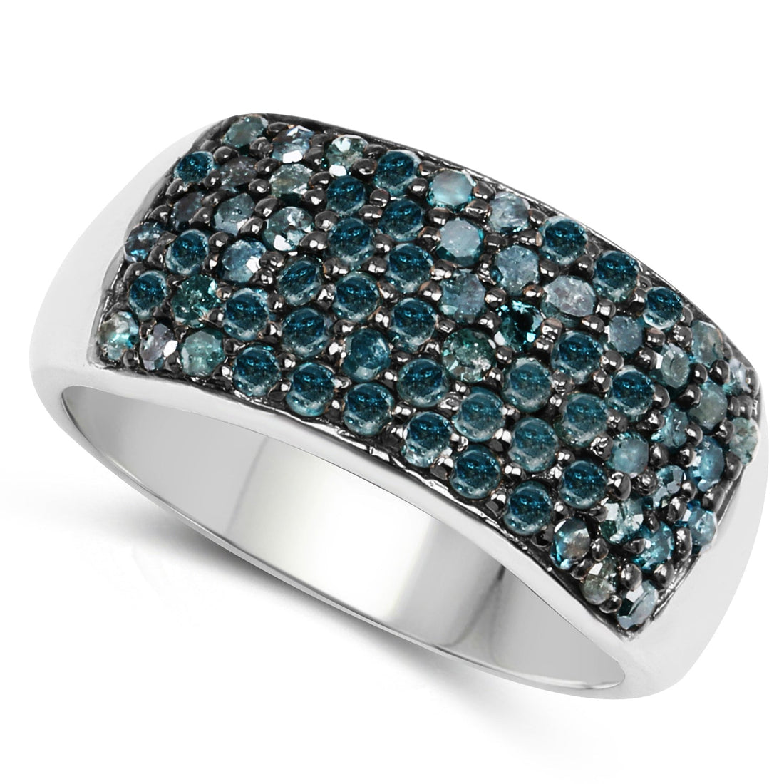 1.17 Carat Genuine Blue Diamond .925 Sterling Silver Ring by Bids.com